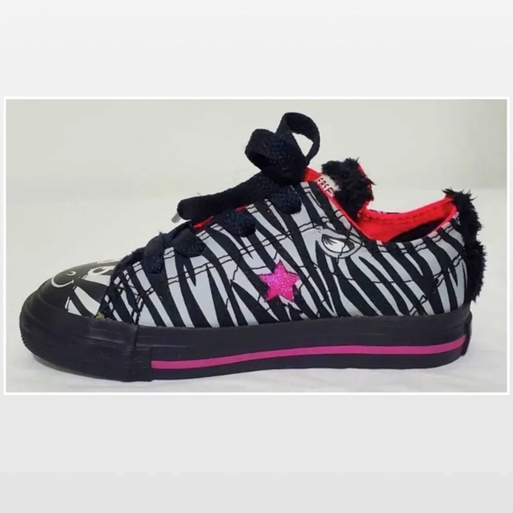 Converse One Star Suave Zebra Print Infant Toddle Girl Size 7 Shoes